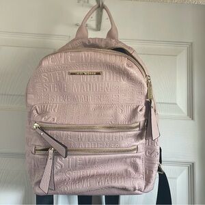 Steve Madden Pink Embossed Mini Backpack